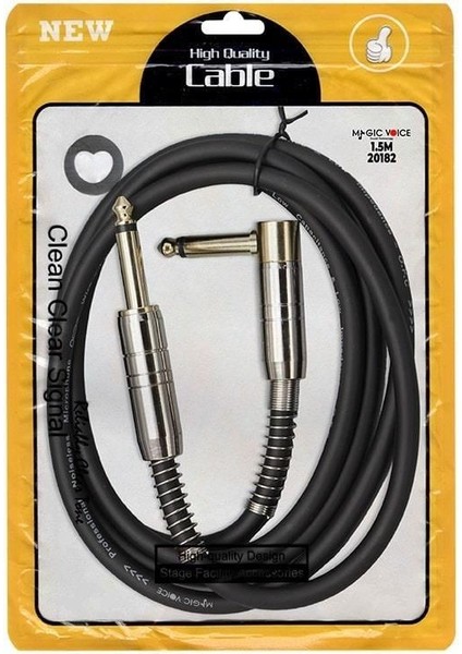 LD377 1.5 Metre 6.35MM Mono Erkek Jak (Ts) L Tipi Ses Kablosu Metal Jack fiyatları