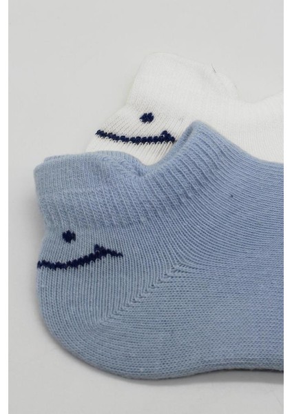 Nessiworld 2'li Sneakers Smile Penye Çorap BS20106 Mavi Ekru modelleri
