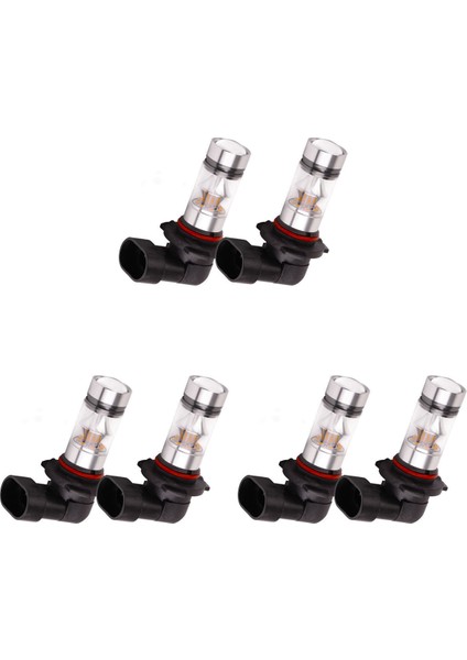 6x 9005 Hb3 6000K 100W 2323 LED Projektör Sis Sürüş Ampulleri Beyaz (Yurt Dışından)