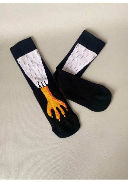 Kara Kartal Pençesi Desenli Unisex Soket Çorap (1 Çift) – Eğlenceli & Premium Kalite fiyatları