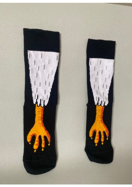 Kara Kartal Pençesi Desenli Unisex Soket Çorap (1 Çift) – Eğlenceli & Premium Kalite modelleri