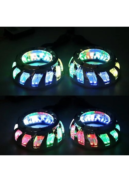 Far Modifikasyon Aksesuarı 3 Inç Xenon LED Projektör Lens Spiral Örtü Uygulaması Rgb Entegre Gün Işığı Kapağı (Yurt Dışından) fırsatları