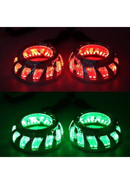 Far Modifikasyon Aksesuarı 3 Inç Xenon LED Projektör Lens Spiral Örtü Uygulaması Rgb Entegre Gün Işığı Kapağı (Yurt Dışından) indirimleri