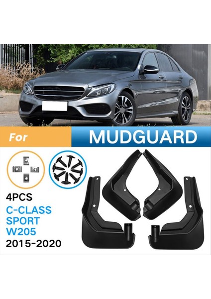4pcs Araba Çamurluk Çamur Kanatları Sıçrama Çamur Koruma Fender Için Mercedes Benz W205 Sport C-Class 2015-2020 C180 C200 C300 (Yurt Dışından) fırsatları
