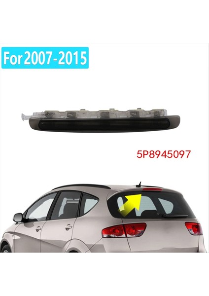 Altea Koltuğu Için Siyah Yüksek Montaj Fren Lambası Altea Xl Tip 5p Altea Freetrack Tip 5p 2006-15 Arka Fren Işığı 5P8945097 (Yurt Dışından)