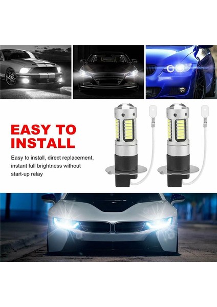 8pcs H3 Süper Parlak LED Sis Sürüş Drl Ampuller Kiti 6000K Beyaz (Yurt Dışından) fırsatları
