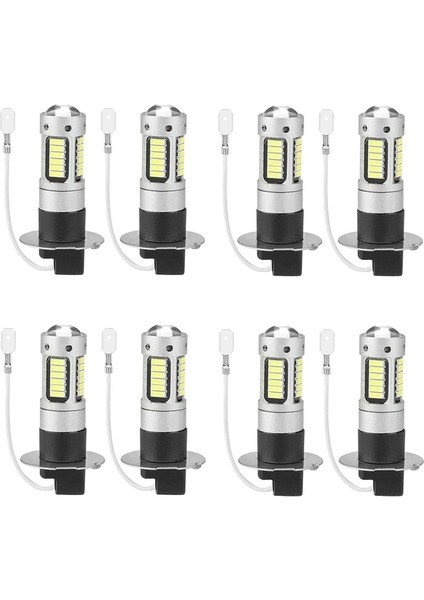 8pcs H3 Süper Parlak LED Sis Sürüş Drl Ampuller Kiti 6000K Beyaz (Yurt Dışından) indirimleri