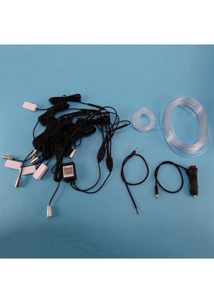 20 Içinde 1 Rgb LED LED 8m Iç Dekorasyon Arabası Fiber Optik Şerit Işığı Uygulama Kontrolü 12V Atmosfer Lambaları Evrensel (Yurt Dışından) indirimleri