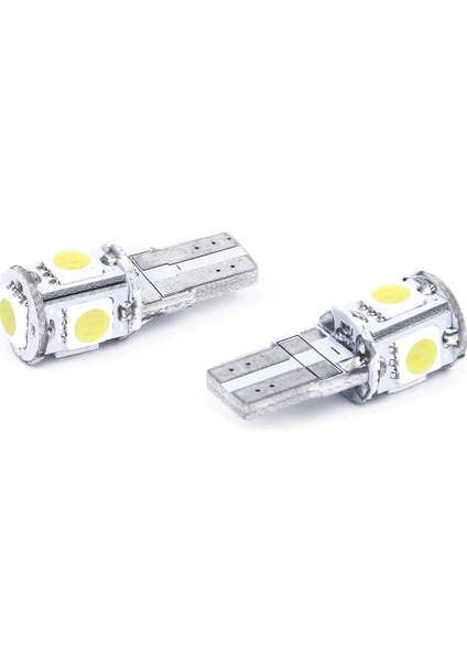 2 × Ampul W5W T10 5 LED Smd Beyaz Xenon Gece Işık Lamba Arabası Odb Anti Hata Kanbus (Yurt Dışından)