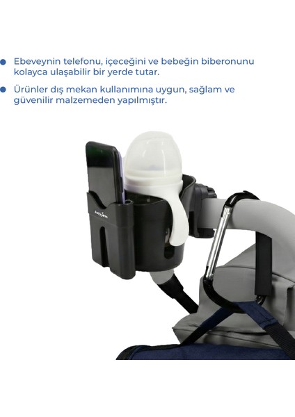 Bebek Arabası Aksesuar 2 Parça Set Telefon Tutucu + Kanca XL fiyatları