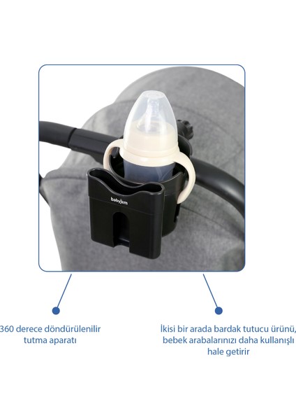 Bebek Arabası Aksesuar 2 Parça Set Telefon Tutucu + Kanca XL modelleri