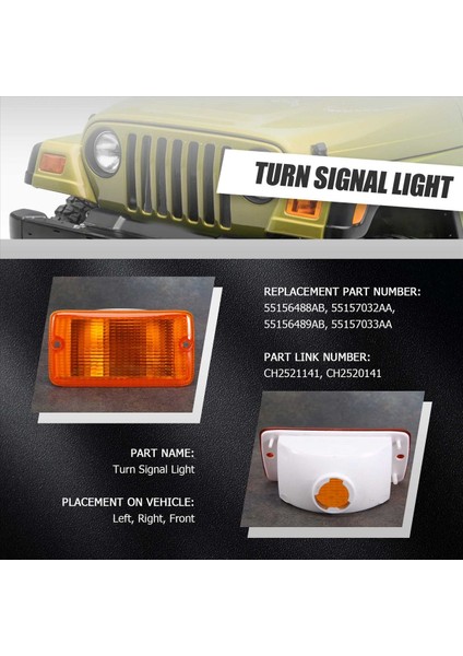 2 Adet 2001-2006 Jeep Wrangler (Tj) Plastik Lens Lh &amp Rh 55156488AB 55156489AB (Yurt Dışından) modelleri