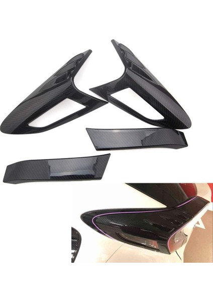 4pcs Karbon Fiber Tarzı Arka Arka Lamba Kuyruğu Işık Kapağı Fit Toyota Chr C-Hr 2016-2018 (Yurt Dışından) modelleri