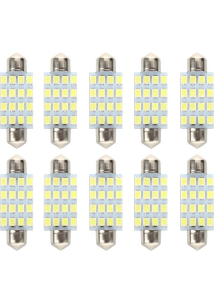 10 Adet 16 Torpido Araba Ampul LED Smd 3528 42 mm - Beyaz (Yurt Dışından)