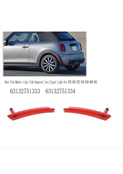 Arka Yan Işaretçi Işık Yan Tekrarlayıcı Dönüş Sinyal Işığı Mini Clubman Cooper R55 R56 R57 R58 R59 R60 R61 63132751333 (Yurt Dışından) modelleri