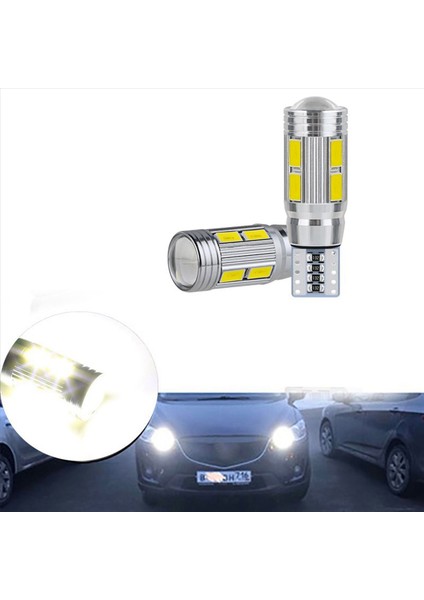 8pcs W5W T10 12V 6000K 5630 10 Smd Araba LED Ampul Kanbus Plakası Yan Dönüş Singal Işık Süper Parlak Beyaz (Yurt Dışından) fırsatları