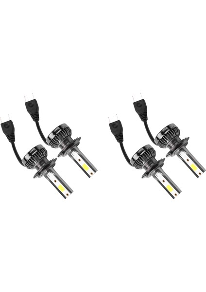 4pcs Mini 1400W LED Far Ampulleri Dönüştürme Kiti Sis Sürüş Hi-Low Lambalar Drl 6000K Beyaz-Plug ve Play (H7) (Yurt Dışından)