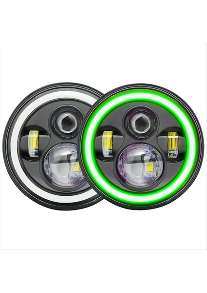 7 Inç Halo LED Far Hi/lo Işın Yeşil Drl Amber Sinyal Işığı Jeep Wrangler Jk Tj Cj (Yeşil) (Yurt Dışından) indirimleri