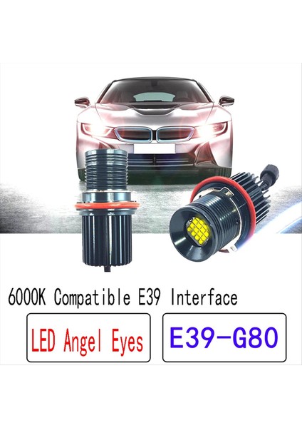 E39 G80 Far Ampulü 6000K LED Melek Gözleri Işıklar Bmw Için Canbus (Yurt Dışından) indirimleri