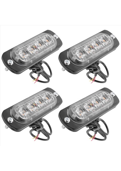 4pcs 4 LED Amber Recovery Flaş Işıkları 12V 24V Turuncu Izgara Arızası Yanıp Sönüyor (Yurt Dışından) modelleri