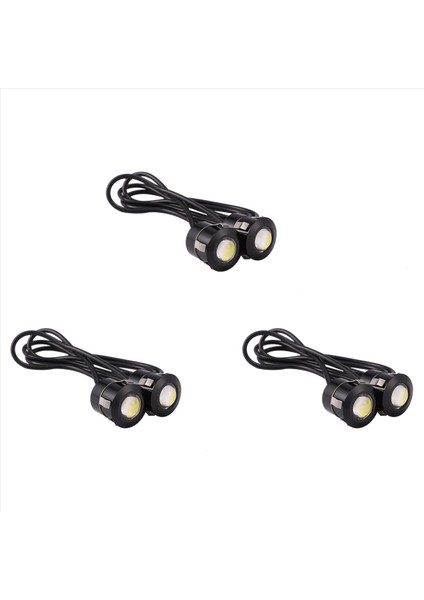 6pcs LED Kartal Göz Yedekleme Lambası Sis Sürüş Lambası Araba Motosiklet Beyaz Işık 9W Siyah (Yurt Dışından)