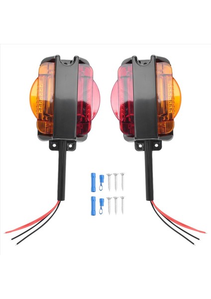2pcs Amber/kırmızı LED Fender Marker Işıkları LED Kıvırcık Römork Çamurluk Işık Römork Işık Montajı (Yurt Dışından)