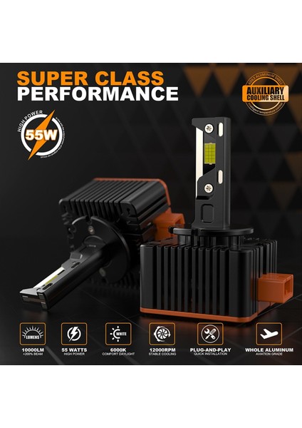 1PAIR/110W V31 Yeni D Serisi Araba LED Far Ampulü 10000LM 6500K D8 (Yurt Dışından) indirimleri