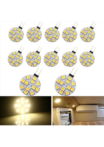 24PCS G4 Puck Işıkları LED Ampul Yan Pim Tabanı G4 5050 12SMD LED Rv Kamp Hafif Ev Okuma Işığı Sıcak Beyaz (Yurt Dışından) indirimleri