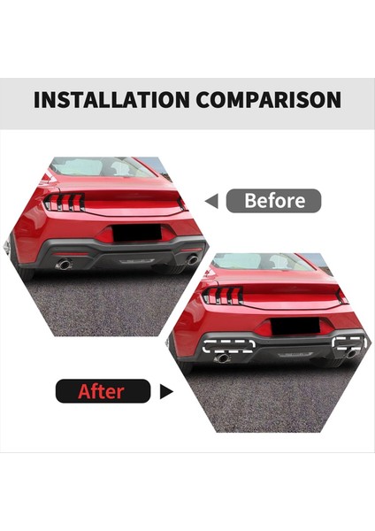 Füme Siyah Arka Sis Lamba Lambası Kapak Ford Mustang Için Dekorasyon 2024 2025 Dış Aksesuarlar (Yurt Dışından) fırsatları