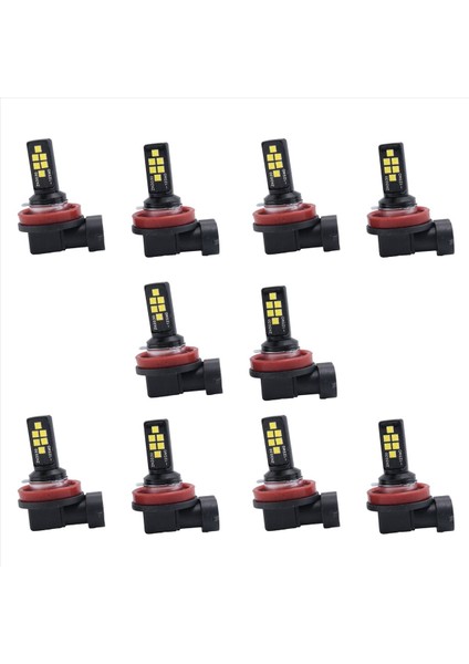 10PCS Araba Vurgu Sis Fagonu H8/H11 3030 12SMD Soğuk Beyaz Kod Çözme Flaş LED Boz Anti Lamba (Yurt Dışından)