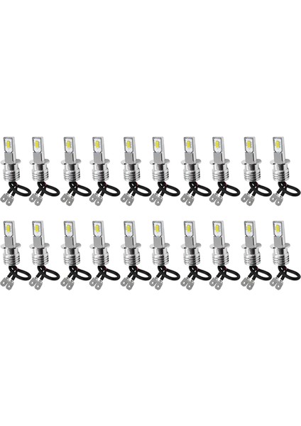 20X H3 Süper Parlak LED Far Sis Lambası Ampul Kiti 6000K Beyaz 10W (Yurt Dışından)