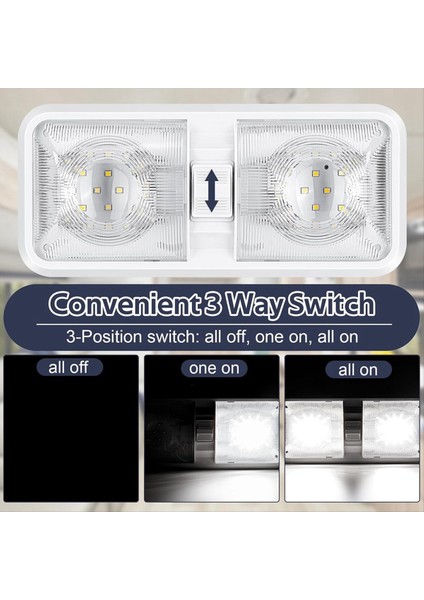 Rv Işıklar Iç 12V LED 8W Tavan Çift Kubbe Işık 600 Lümen Parlaklık Işık Fikstür Rv Römork Tekne Araba (Yurt Dışından) fiyatları