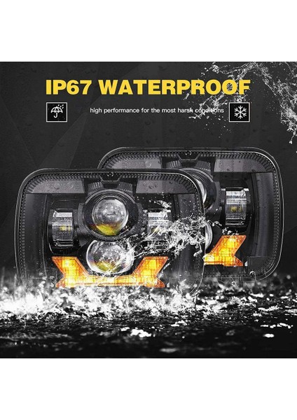 85W Nokta Daha Parlak Anti-Parlama H6054 5x7 7x6 LED Farlar Drl Turn Sinyal Hi/düşük Sızdırmaz Kiriş Jeep Xj Ford Gmc Siyah (Yurt Dışından) modelleri