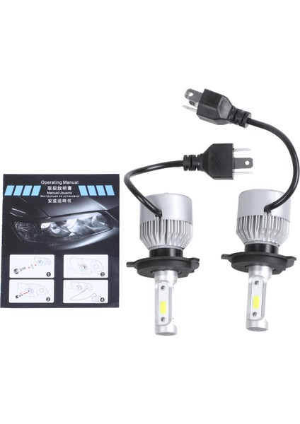 4 x S2 H4 72W 8000LM LED Far Arabası Hı/lo Işın Otomatik Ampuller 6000K Beyaz (Yurt Dışından) indirimleri