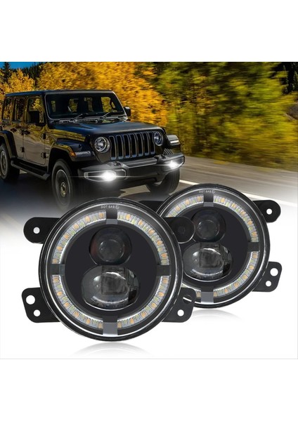 Jeep Wrangler Için Beyaz Drl Amber Sinyal Işıkları ile 4 Inç Tur LED Sis Farları Jk Dodge Chrysler Aksesuarları (Yurt Dışından) modelleri