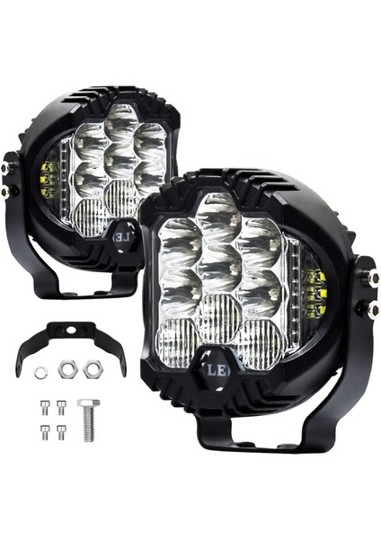 3 Inç Üç Yan Işıklı Iş Işıkları Kamyon Suv Tekne Off-Road Araçları Için LED Farlar Atv Beyaz (Yurt Dışından)