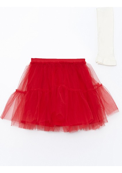 Yeni Sezon Beli Lastikli Basic Kız Çocuk Etek ve Külotlu Çorap 2'li Takım modelleri