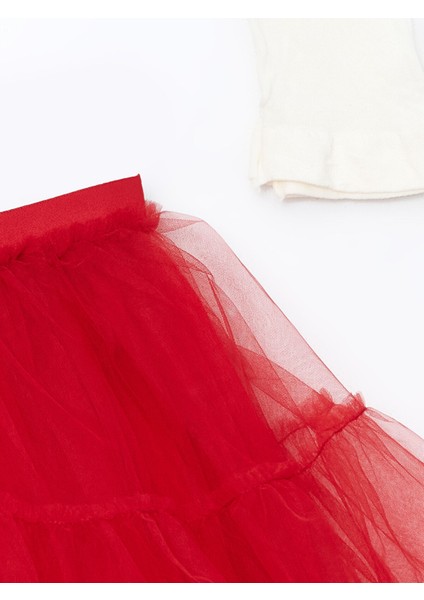 Yeni Sezon Beli Lastikli Basic Kız Çocuk Etek ve Külotlu Çorap 2'li Takım fırsatları