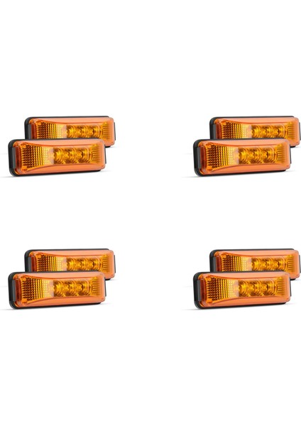 8 Pcs 3 9 Inç 3 Leds Kamyon Trailler Ön LED Yan Işaretçi Işık Göstergesi Lamba Kaya Işığı Römork Tekne-Amber (Yurt Dışından)