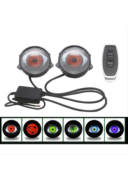Devil Eye LED Far Kiti Araba Dinamik Işıklar 12V Uzaktan Kontrol Gözleri Gözetleme Kitleri Far Montajı (Yurt Dışından) modelleri
