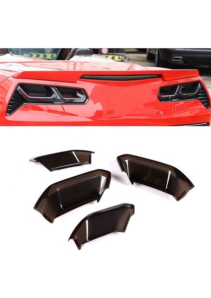 Chevy Corvette C7 Için 2014-2019 Araba Arka Kuyruk Işık Kapağı Arka Sis Lambası Kapağı Kaplama Sticker Aksesuarları - Siyah Füme (Yurt Dışından) modelleri
