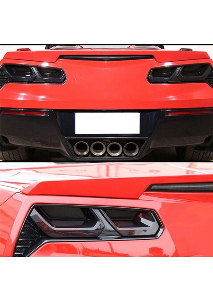 Chevy Corvette C7 Için 2014-2019 Araba Arka Kuyruk Işık Kapağı Arka Sis Lambası Kapağı Kaplama Sticker Aksesuarları - Siyah Füme (Yurt Dışından) indirimleri