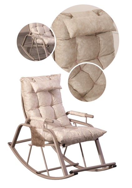 RELAX Sallanan Sandalye, Minderli Baba Koltuğu, Metal Tv Koltuğu, Dinlenme Koltuğu, Emzirme Koltuğu