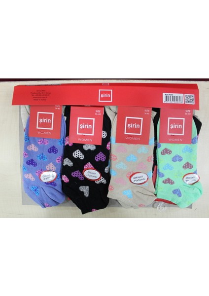 Şirin 12'li Renkli Kalpli Parfümlü Dikişsiz Çorap