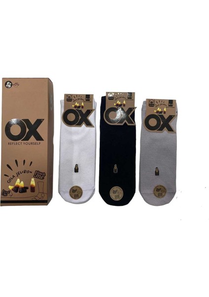 Ox Pamuklu 6'li Kola Kokulu Renkli Çorap