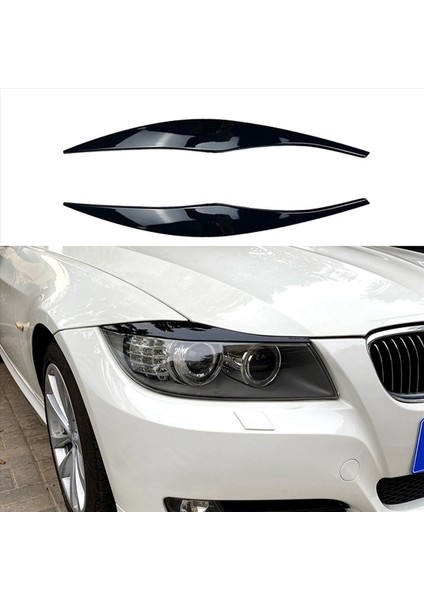 4x Için Bmw 3 Serisi E90 E91 320I 330I 2005-2012 Ön Far Kapağı Garnitür Strip Kaş Kapak Etiketi Parlak Siyah (Yurt Dışından) modelleri