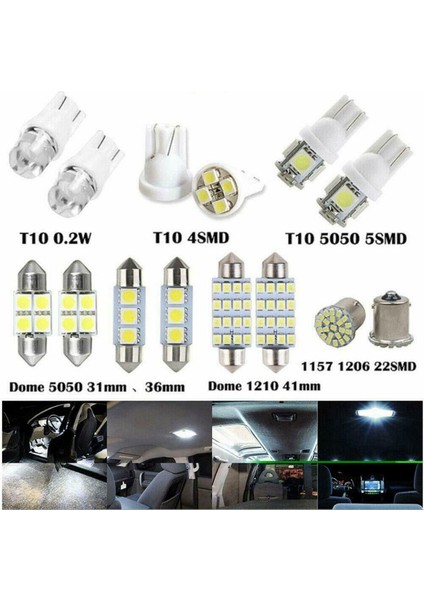 42X Beyaz LED Araç Iç Mekan Işık Dome Bagaj Haritası Plaka Lamba Ampulleri (Yurt Dışından) fırsatları