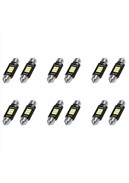 12X Son Derece Parlak 400 Lümen 3020 Yonga Seti Kanbus Hatasız LED Ampuller 36MM Festoon DE3175 6428 Ksenon Beyaz (Yurt Dışından)