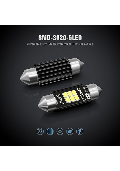 12X Son Derece Parlak 400 Lümen 3020 Yonga Seti Kanbus Hatasız LED Ampuller 36MM Festoon DE3175 6428 Ksenon Beyaz (Yurt Dışından) fiyatları