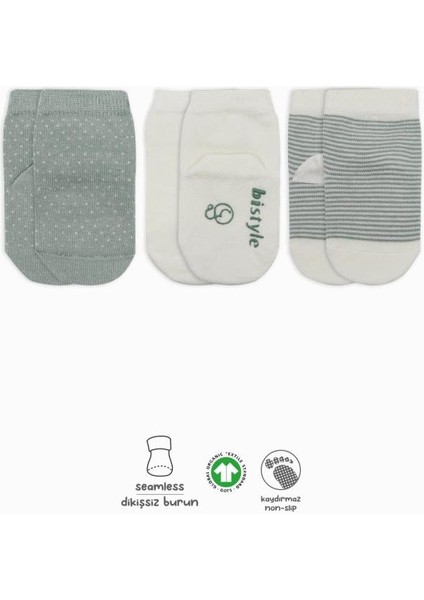 Nessiworld Puanlı Kaymaz Penye Soket Çorap 3'lü BS10108 Nil